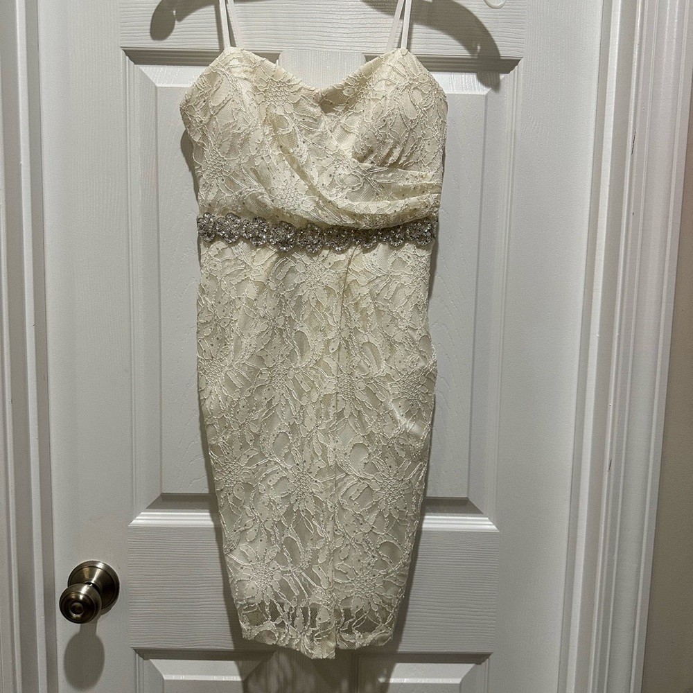 City Triangles Cream Lace Dress